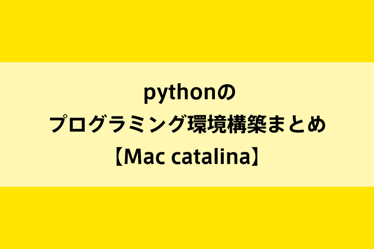 pythonのプログラミング環境構築まとめ【Mac catalina】のイメージ画像